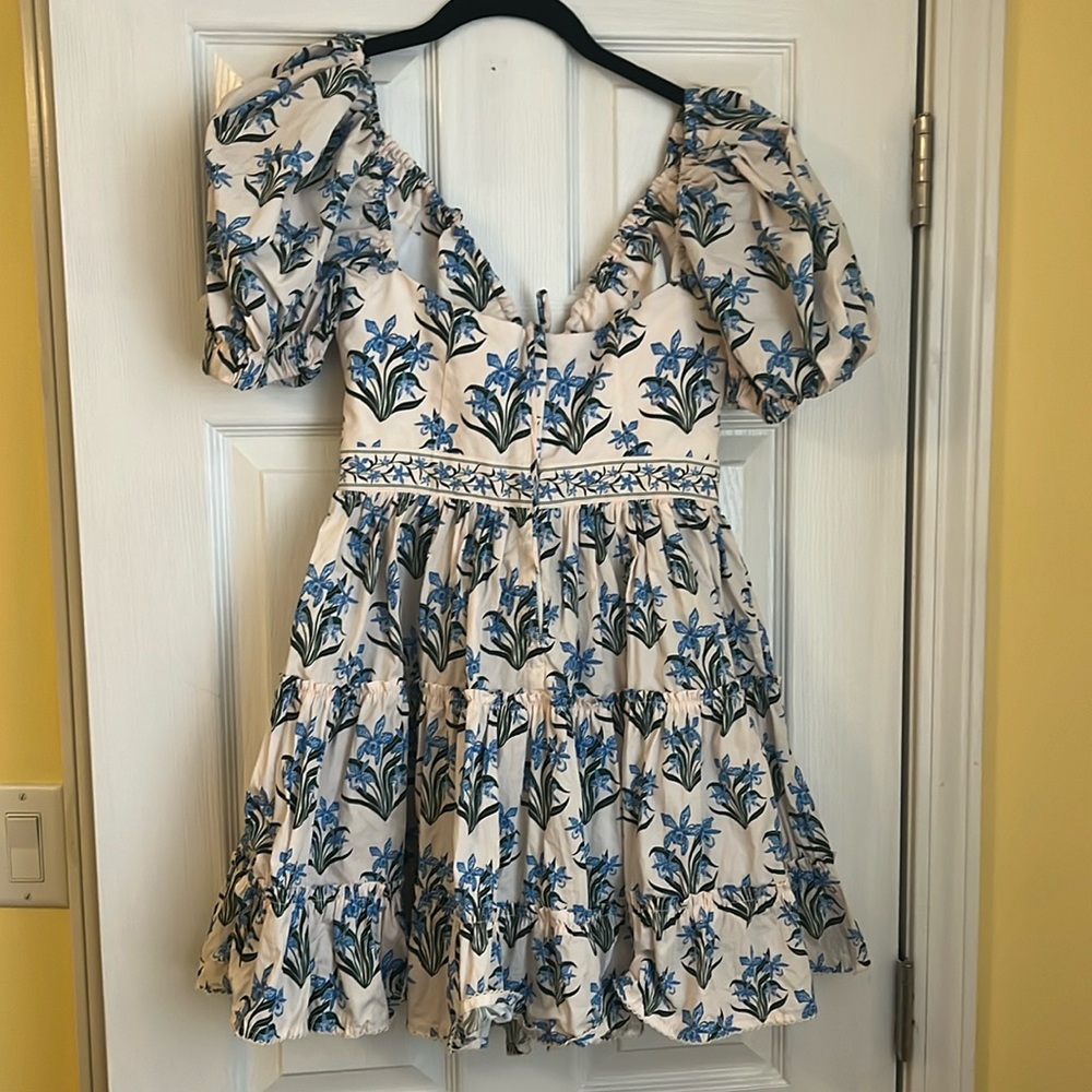 Agua by Agua Bendita Blue and White Floral Mini Dress - Picture 3 of 11